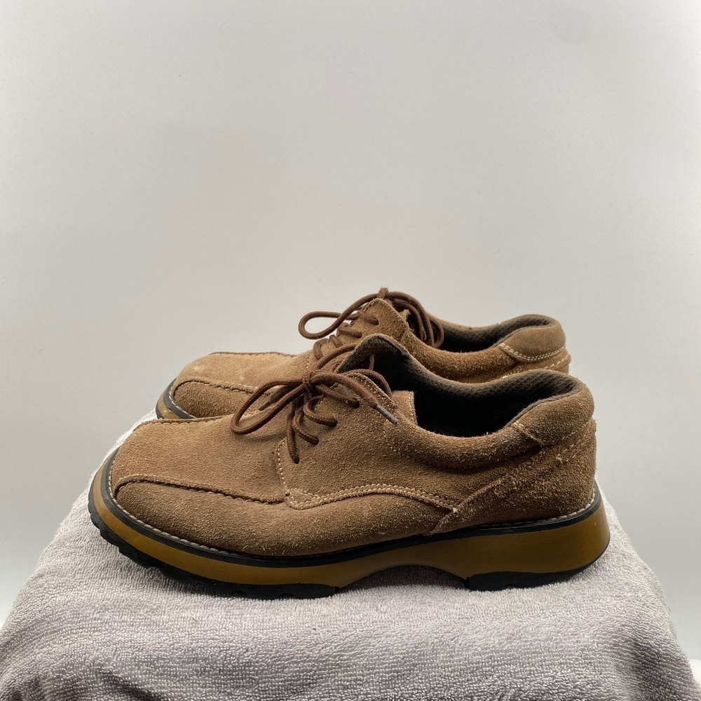 Bata Shoes Mens Size 10 Tan Suede Lace Up Causal Loafers